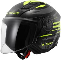 LS2 jethelm "of616 airflow ii brush" helmet airflow ii of6 brush sw/ge gr. l