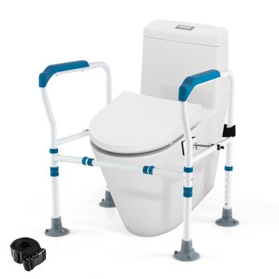 Toiletsteunframe voor Senioren en Gehandicapten WC-Steun met Handgreep 6-Voudig in Hoogte Verstelbaar met Antislip Voeten