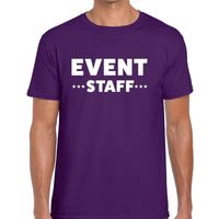 Event staff / personeel tekst t-shirt paars heren - thumbnail