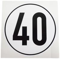Ad Kilometer sign 40km witte plusguide