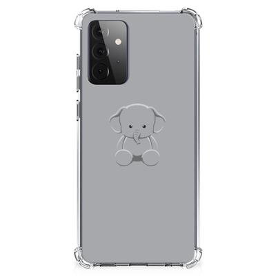 Samsung Galaxy A72 4G/5G Stevig | Bumper Hoesje | Grijs Baby Olifant