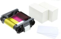 Pakket van 1 x kleurenlint en 100 blanco kaarten van 0,76 mm voor Badgy100 of Badgy200 - thumbnail