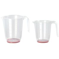 Keuken maatbekers - kunststof - set van 2x - 500ml/1L - thumbnail