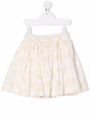 Bonpoint minijupe Suzon à fleurs - Blanc