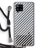 Strepen zwart-wit: Samsung Galaxy A42 5G Transparant Hoesje met koord
