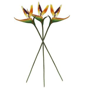 Kunstbloem Strelitzia - 3x - 62 cm - losse tak - kunst zijdebloem - Paradijsvogelplant - decoratie