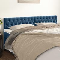Hoofdborden 2 st 100x7x78/88 cm fluweel donkerblauw