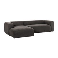 3-zitsbank Blok donkergrijs met chaise longue links 300 cm - thumbnail
