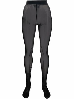 Philipp Plein collants Signature Stripe à ornements en cristal - Noir