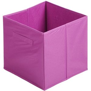 Opbergmand/kastmand Square Box - karton/kunststof - 29 liter - paars - 31 x 31 x 31 cm