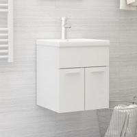 Wastafelkast 41x38,5x46 cm spaanplaat hoogglans wit