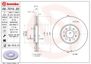 Remschijf BREMBO, Remschijftype: Binnen geventileerd, u.a. für Audi, Skoda, VW, Seat