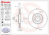 Remschijf BREMBO, Remschijftype: Binnen geventileerd, u.a. für Audi, Skoda, VW, Seat - thumbnail