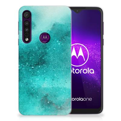 Smartphone hoesje Motorola One Macro Painting Blue Smartphone hoesje Motorola One Macro Painting Blue
