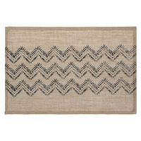 Rechthoekige placemat zigzag lijnen zwart jute 45 x 30 cm