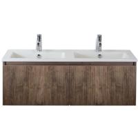 Frozen 3D Badmeubelset 120 cm - Greeplijst in Kleur - Charleston - Keramische Wastafel Wit Dubbel 2 Kraangaten