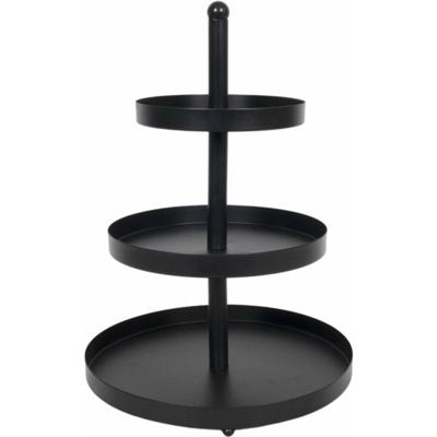 Etag?re - zwart - metaal - 3-laags - D25 x H35 cm - serveerschaal