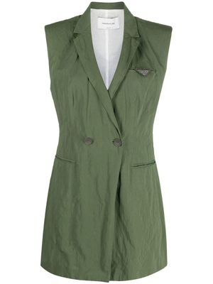 Fabiana Filippi blazer croisé à design sans manches - Vert