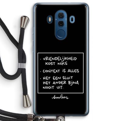 Mijn Motto's: Huawei Mate 10 Pro Transparant Hoesje met koord