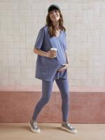 Tweedelig zwangerschapspak homewear leiblauw Tweedelig zwangerschapspak homewear leiblauw