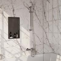 Opbouwset Bad- en Douchekraan Brauer Chrome Edition Thermostatisch Met Wandhouder En Handdouche 3 Standen Chroom