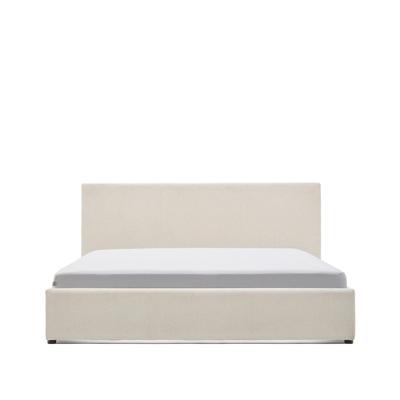Kave Home Bed 'Nahiri' Chenille, 150 x 200cm, kleur Beige