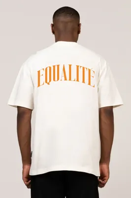 Equalité Oliver Oversized T-Shirt Heren Gebroken Wit/Oranje - Maat XS - Kleur: Gebroken WitOranje | Soccerfanshop