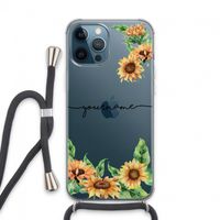 Zonnebloemen: iPhone 13 Pro Max Transparant Hoesje met koord