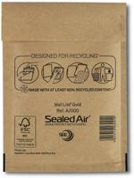 Mail Lite luchtkussenenveloppen, goud, A/000, 110 x 160 mm, doos van 200 stuks