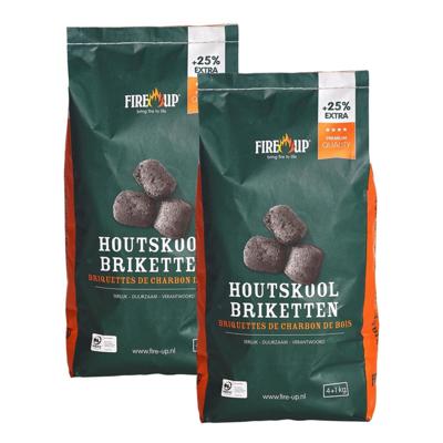 Fire-up houtskool briketten - 2x zak met 5 kilo - BBQ/Barbeque artikelen