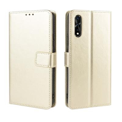 Retro Crazy Horse textuur horizontale Flip lederen case voor vivo iQOO Neo/S1/Y7S/Z5 met houder & kaartsleuven & fotolijstjes (goud)