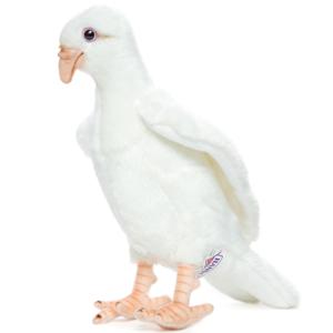 Hansa pluche duif - wit - knuffelvogel - 20 cm - levensecht - realistisch