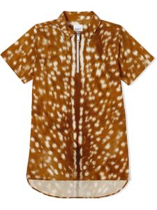 Burberry Kids chemise imprimée à manches courtes - Marron