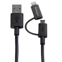 StarTech.com Apple Lightning of Micro USB naar USB kabel 1 m zwart - thumbnail