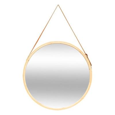 Ronde wandspiegel?Soho -?met ophanglus - naturel - bamboe/glas - Dia 50cm