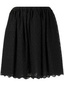 Miu Miu Pre-Owned minijupe en broderie anglaise - Noir