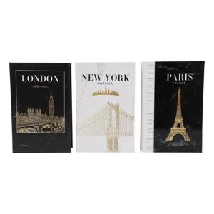 Opbergboek NY/Parijs/Londen 27x18x7cm