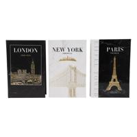 Opbergboek NY/Parijs/Londen 27x18x7cm