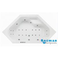 Whirlpool bad Rotman Rimini | 145x145 cm | Acryl | Pneumatisch | Combisysteem | Wit - thumbnail