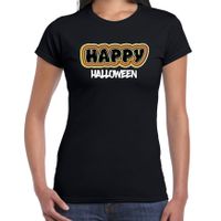 Halloween verkleed t-shirt dames - Happy Halloween - zwart - themafeest outfit