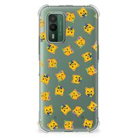 Doorzichtige Silicone Hoesje voor Nokia XR21 Katten Emojis - thumbnail