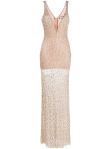 Elisabetta Franchi robe Red Carpet à ornements - Tons neutres