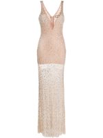 Elisabetta Franchi robe Red Carpet à ornements - Tons neutres Elisabetta Franchi robe Red Carpet à ornements - Tons neutres