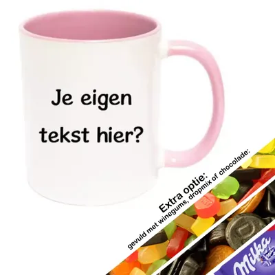 Mok met tekst (roze)