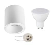 Energiezuinige Opbouwspot Set GU10 - Mat Wit 4W - 6400K Koud Wit - Ø90mm