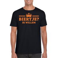 Koningsdag verkleed T-shirt voor heren - biertje - zwart - met glitters - feestkleding - thumbnail