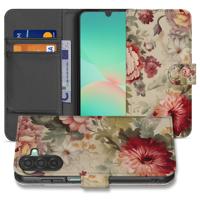 Samsung Galaxy A17 Bloemen Portemonnee Hoesje PU Leer 3 Pasjes