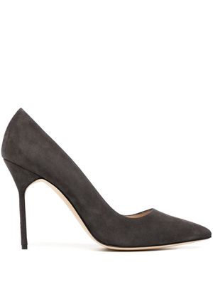 Manolo Blahnik escarpins BB 100 mm en daim - Noir