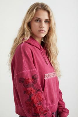 Korte hoodie met buidelzak - ORANGE - L