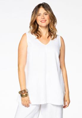 Yoek Singlet double v-neck | Wit | Maat 50/52